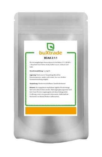 BCAA 2:1:1 | geschmacksneutral | L-Leucin | L-Isoleucin | L-Valin | Buxtrade